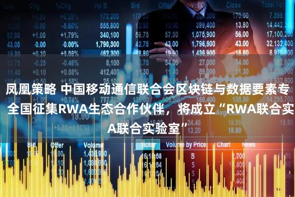 凤凰策略 中国移动通信联合会区块链与数据要素专委会：全国征集RWA生态合作伙伴，将成立“RWA联合实验室”