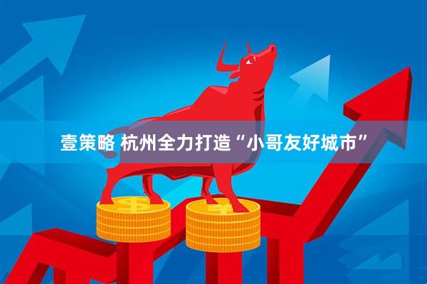 壹策略 杭州全力打造“小哥友好城市”