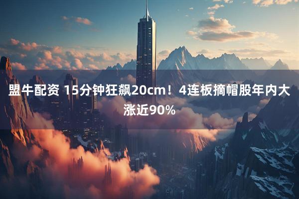 盟牛配资 15分钟狂飙20cm！4连板摘帽股年内大涨近90%